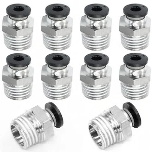 10 Pcs Push to Connect Fittings 4mm Tube OD x 1/8 Inch NPT Thread Male Straig... - Picture 1 of 7