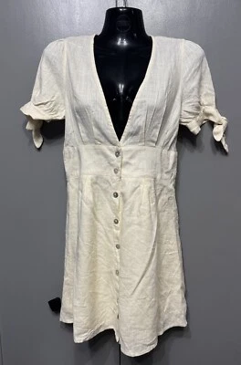 Nasty Gal новый с Ярлыками женская все играть льняной Midi платье желтый размер 4 - Изображение 1 из 4