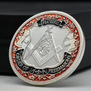 Freimaurer versilberte Metallmünze Freimaurerei Herausforderung Medaille Kunstdekoration - Bild 1 von 12