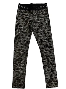 Dkny Blk/yellow Logo Legging Size 10 NWT - Picture 1 of 2