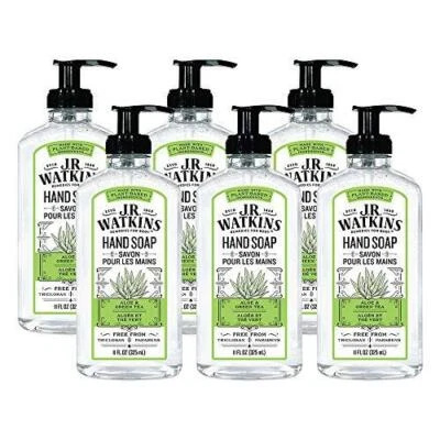 JR Watkins Gel Sabonete para Mãos, Aloe e Chá Verde, Pacote com 6, Líquido Perfumado Lavagem à Mão para - Imagem 1 de 4