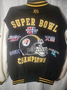 Preowned-Pittsburgh Steelers- 5 Time Super Bowl Champions Jacket- Adult Large