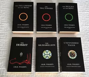 J.R.R Tolkien Lord of the Rings Lot of 6 Black UK Edition PB Silmarillon Unfinis - Picture 1 of 12
