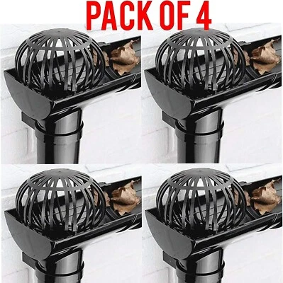 4 PACK DRAINPIPE GUARD COVER LEAF FILTER DOWNPIPE GUTTER DEBRIS MOSS PROTECTIONS - Image 1 of 4