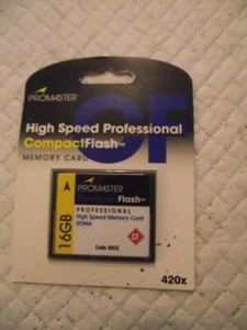 PROMASTER 16GB COMPACT FLASH CARD, NEW - Picture 1 of 3