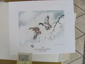 MS2   Mississippi  State Duck Stamp Print  w/stamp,folio REMARQUED  #MS2XV50 DSS - Picture 1 of 2