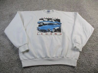 Sudadera DE COLECCIÓN Azul Corvette 1958 Adulto Extra Grande SANTEE Blanca Americana EC Foto 1 de 4