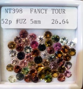 52p 26.64 Cts Super Fine Quality  Natural Tourmaline Multi Color Round Shape Gem - Picture 1 of 3