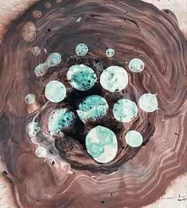 Jose Tonito Original Painting.NEST.Figurative Organic otherworldly unique art - Picture 1 of 3