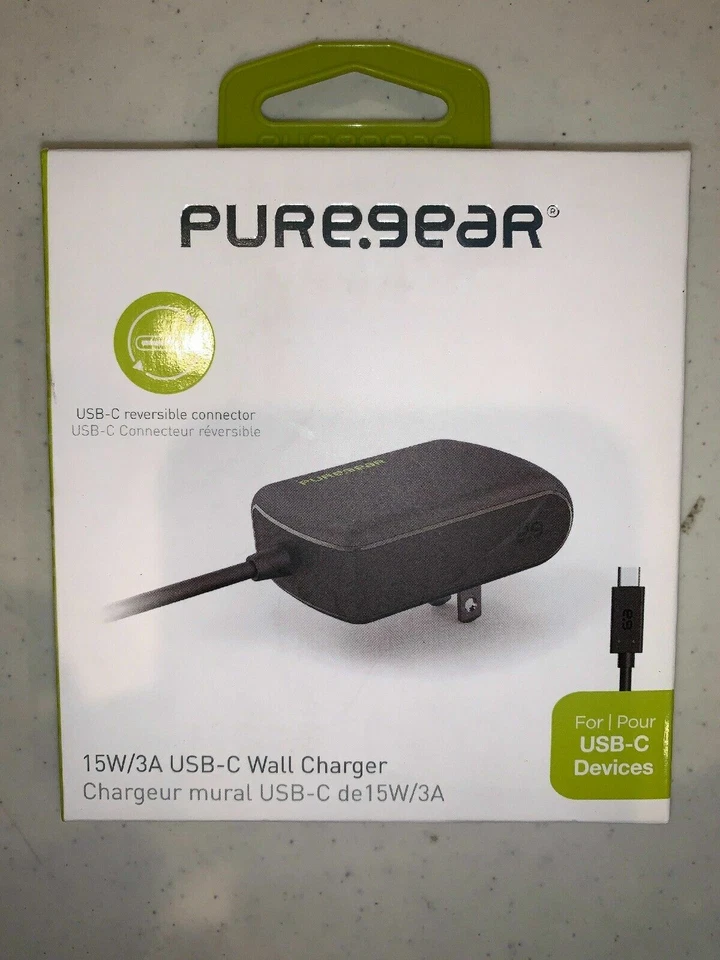 PureGear 15w Usb-c Wall Charger - Black