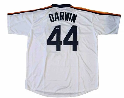 Danny Darwin SIGNED #44 Houston Astros XL throwback jersey (PSA) w/Bonham Bullet - Image 1 of 4