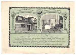 1884 Mission School-Building, Reformed Church Notice, Nahon-Bashi, Tokio, Japan - Picture 1 of 2