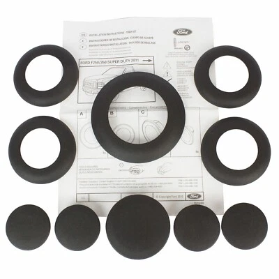 11 thru 24 Super Duty OEM Ford 5th Wheel Hitch Puck Cover Plug Trim Ring Kit - Image 1 of 3