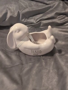 Rae Dunn "Tickled Pink" Übertopf Bonboniere Keramik Figur - Bild 1 von 5