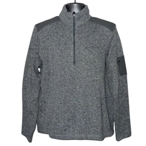 Eddie Bauer 1/4 Zip Fleece Sweater Pullover Sweatshirt Gray Mens L Outdoor - Picture 1 of 9