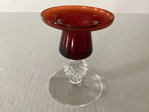 Morgantown Glass Golf Ball 4" Red Candleholder - Picture 1 of 6
