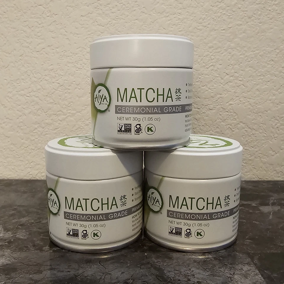Aiya America Matcha grado ceremonial - 3 latas de 30 g cada una (¡peso total de 3,15 oz!) Foto 1 de 1