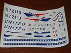 Vtg Original Aurora Plane Model Kit UNUSED Decal Sheet UNITED 727 BOEING 353-013