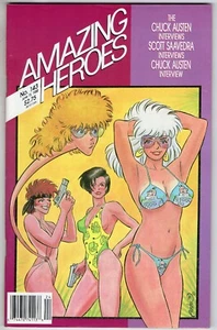 Fanzine AMAZING HEROES #143 1988 Traje de Baño Cubierta GAYS EN CÓMICS Austen Saavedra - Imagen 1 de 2