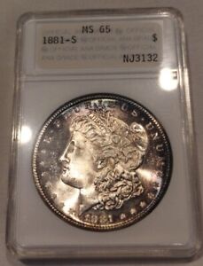 1881-S $1 Morgan Silver Dollar MS-65 Gem+ Old ANA Holder PQ