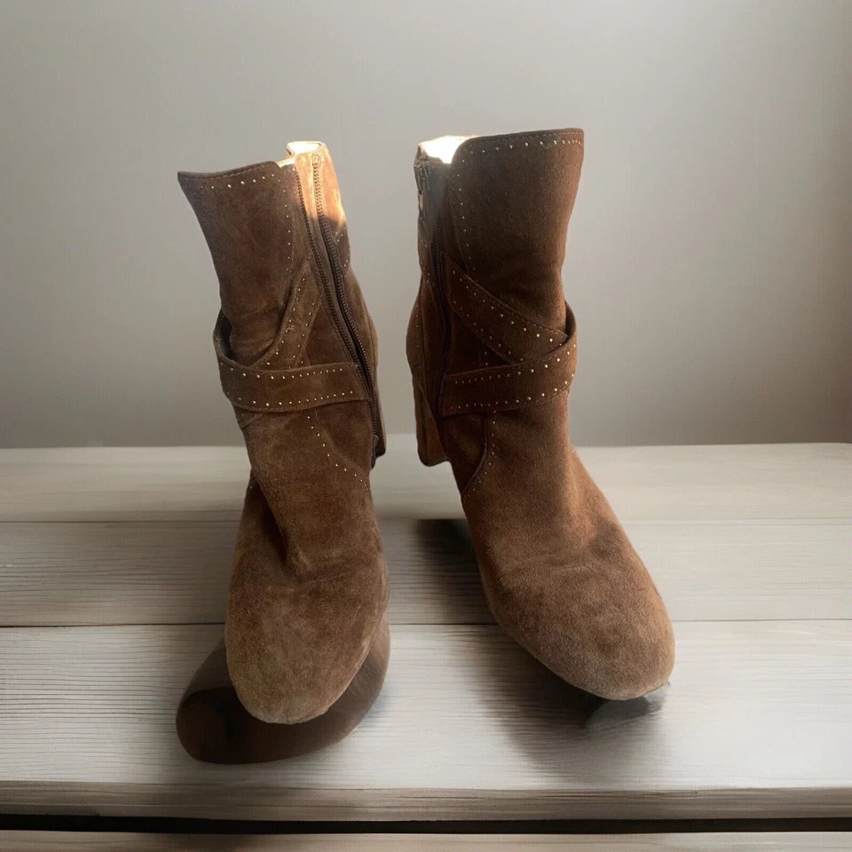 Ann Taylor Women’s Mid Calf Boots Brown Gold Hardware Size 11M - Image 1 of 4