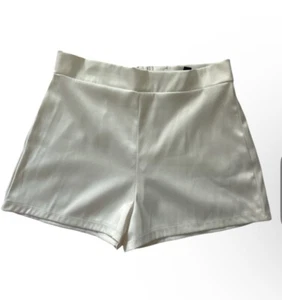 Ivory Satin Dress Shorts Women’s L - Picture 1 of 3