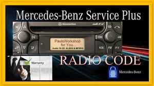 Mercedes Benz MB Radio Code 24H CD AL2910 MF2910 AL/MF2199 Alpine Becker - Picture 1 of 4