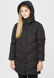 SikSilk Girls Bubble Parka Black - 9-10 Years - Picture 1 of 2