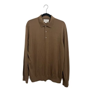 Suéter Autógrafo Para Hombre XL Marrón Camel Extra Fino Lana Merino Cuello Pullover - Imagen 1 de 13