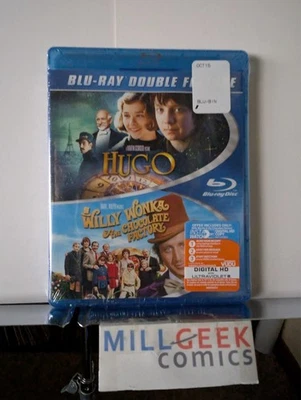 Hugo / Willy Wonka & The Chocolate Factory-Double Feature (Blu-Ray) Brand New-JD - Image 1 of 2