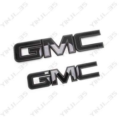 GM Grille Tailgate Emblem ALL Black for 2015-19 GMC Sierra 1500 2500HD 3500HD - Image 1 of 4