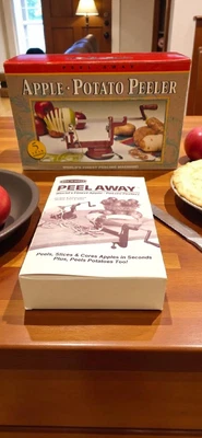 Back To Basics Apple Peeler Corer Potato Slicer Suction Base Red Metal  - Image 1 of 4