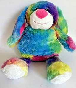 Acogedor Abrazos Cachorro Perro Peluche Arco Iris Tie Dye Juguete de Peluche Microondas - Imagen 1 de 5