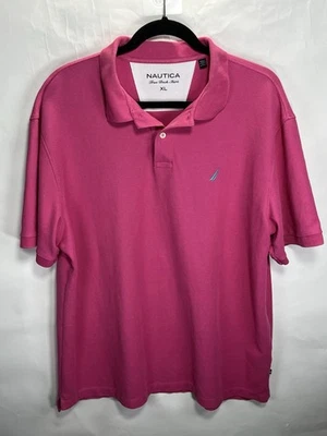 Camisa polo masculina Nautica True Deck XL clássica rosa retrô preppy em excelente estado usado - Imagem 1 de 4
