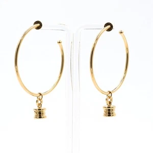 Orecchini B.zero1 in Oro Giallo 18 Carati con Charm Pendente - Picture 1 of 4