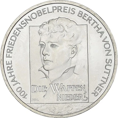 [#137169] Germany, 10 Euro, Bertha von Suttner, 2005, Stuttgart, Silver, MS, KM: - Image 1 of 2