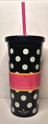 Vaso aislante Kate Spade New York con pajita reutilizable Foto 1 de 2