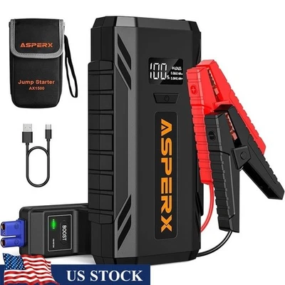 Arrancador de salto de coche de litio pico 2000A pantalla LCD linterna LED características de seguridad Foto 1 de 4