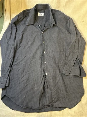 Brioni Neiman Marcus Shirt Mens Large Long Sleeve Windowpane Plaid Made In Italy - Image 1 of 4