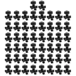 50 Sets Self- Locking Cable Ties Cage Nuts Screws Rack Mount Screws - Afbeelding 1 van 11