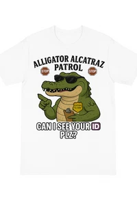 Alligator Alcatraz Funny T-Shirt 100% Cotton - Picture 1 of 1
