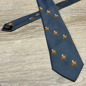 Resisto Heraldic Clubs Krawatte Herren blau grau Polo Pferd Reitsport bestickt - Bild 1 von 9