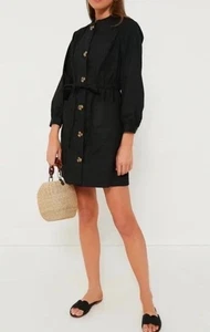 Nuevo sin etiquetas Vestido Camisa Tuckernuck Negro Crosby •XXL• Preppy Bolsillos de Algodón Mimimalista - Imagen 1 de 15