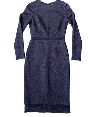 Платье женское Alice & Olivia маленькое черное фиолетовое миди темно-цветочный каприз гламурное - Изображение 1 из 4