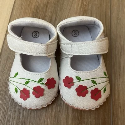 Infants Size 3 Floral Moccasins *New Without Tags* - Image 1 of 4