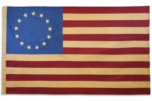 Burlap Betsy Ross Embroidered 3x5ft Flag Historical Betsy Ross Heavy Duty Flag - Picture 1 of 5