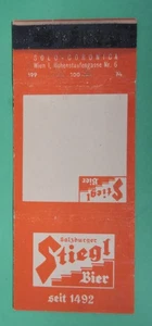 SALZBURGER STIEGL BIER SEIT 1492 MATCHBOOK COVER-BEER-AUSTRIA - Picture 1 of 3