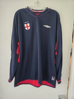 Umbro 2004 England Team Reversible Football Soccer Jersey XXL Long Sleeve B/R - Image 1 of 4