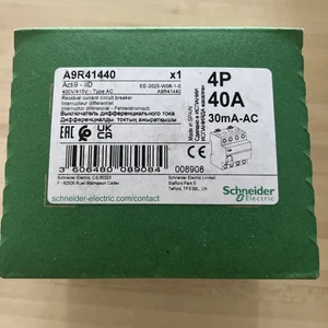 SCHNEIDER A9R21440 40 AMP 30mA FOUR POLE RCCB RCD TYPE A ILD ACTI9 Breaker - Picture 1 of 3