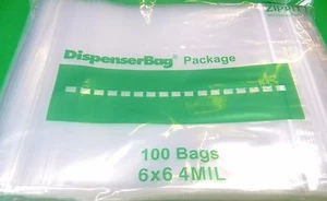 Reloc Zippit Bags 6x6 Reclosable 4 Mil Clear Poly Top Lock Bag 6" Square 1000 Pc - Picture 1 of 3